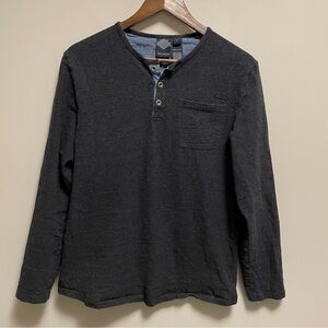 Harley Davidson Vintage Black & Red Henley Long Sleeve Shirt Men’s Large